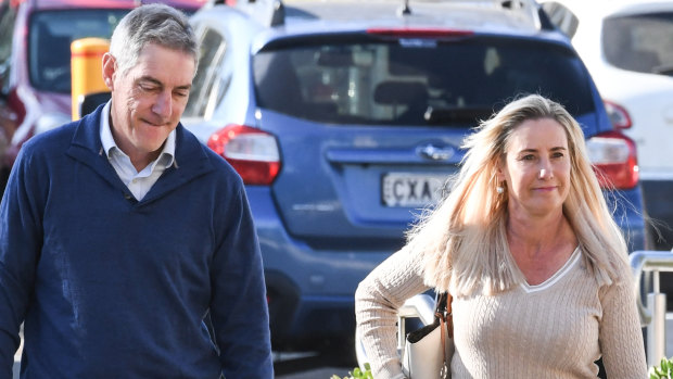 The parents of Olivia Inglis, Charlotte and Arthur Inglis, arrive at the inquest on Monday.