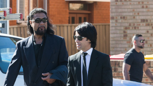 Tongan Sam with Fadi Ibrahim at the funeral for underworld figure Wally Ahmad