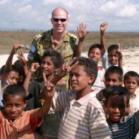 Artist Matt Jones during his time in the army in East Timor. 