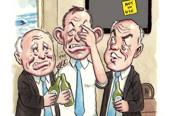 Liberal legends John Howard, Tony Abbott and Eric Abetz.