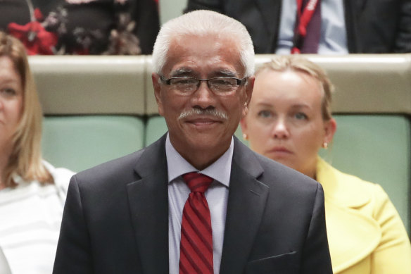 Former Kirbati president Anote Tong in Australia’s parliament in 2018.
