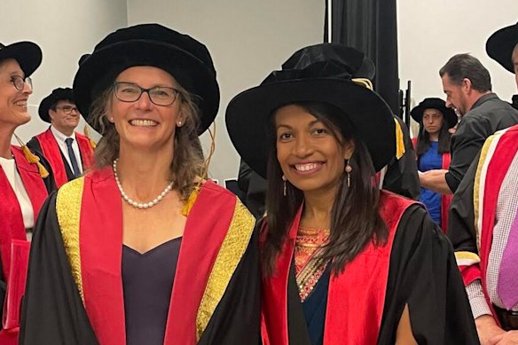 Royal Australasian College of Physicians (RACP) president Professor Jennifer Martin (left), with RACP president-elect Dr Sharmila Chandran in a file picture.