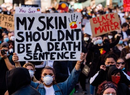 A Sydney protest on June 6 against the deaths of more than 400 Indigenous Australians in custody was part of the Black Lives Matter movement.