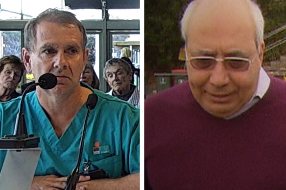 Dr Nigel Roberts, left, helped to expose the conduct of disgraced gynaecologist Emil Gayed, right.
