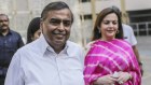 Reliance chairman and managing director Mukesh Ambani with his wife, Nita, in 2019.