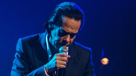 Nick Cave and Warren Ellis perform live at the Palais Theatre in Melbourne on November 30, 2022.