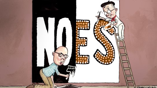 Dutton and Albanese are on opposite sides on the Voice