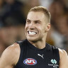 Harry McKay reacts during the season-opening draw with Richmond.