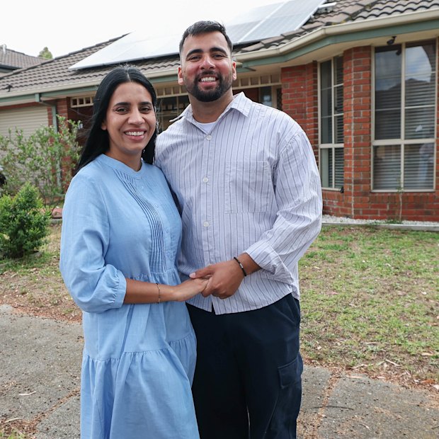 Ricky Banga with his wife, Sherry, at their home in Craigieburn.