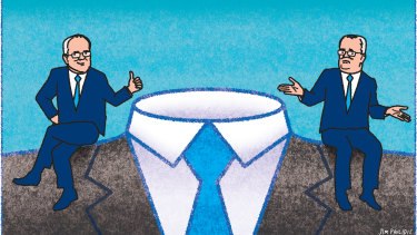Scott Morrison doesn't lack self-belief. Illustration: Jim Pavlidis