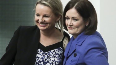 Liberal MPs Sussan Ley, left, and Sarah Henderson support a ban on live animal exports