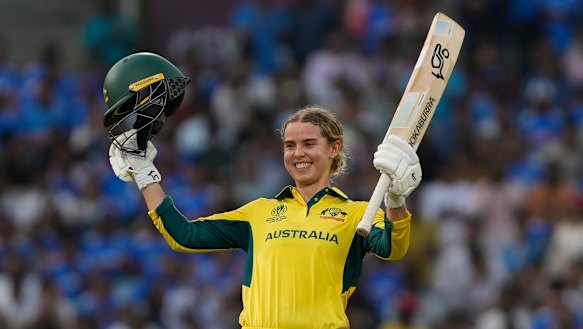 Phoebe Litchfield became the second-youngest Australian to score a century at the Women’s World Cup in October. 