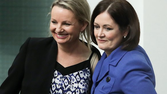 Liberal MPs Sussan Ley, left, and Sarah Henderson support a ban on live animal exports