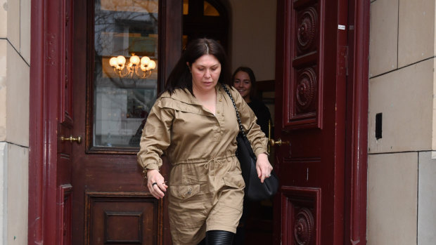 Roberta Williams leaves the Supreme Court in Melbourne in July last year.
