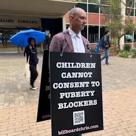 Chris Elston, also known as Billboard Chris, in Melbourne.