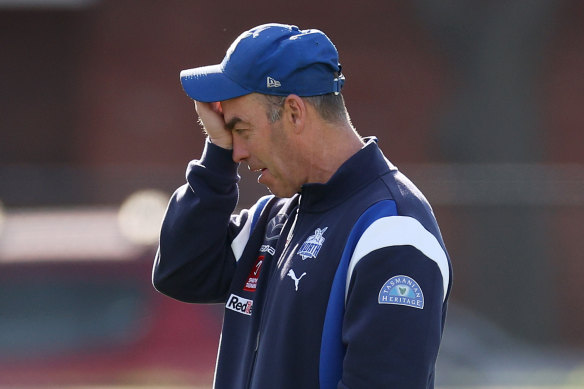 Alastair Clarkson at North Melbourne training this week.