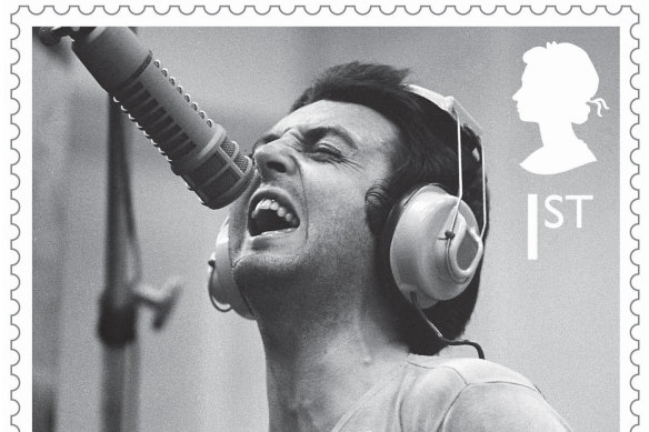 One of the 12 stamps released by Britain’s Royal Mail to celebrate singer and songwriter Paul McCartney.