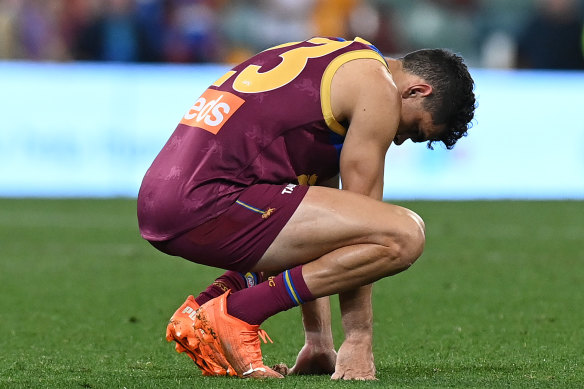 A dejected Charlie Cameron after the final siren.