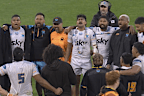 Moana Pasifika sing after winning the round 16 Super Rugby match.