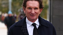 Former AFL player James Hird (left) and ex-Essendon chairman Paul Little arrive.
