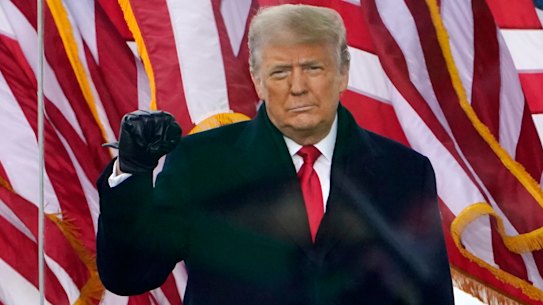 Donald Trump spoke at a rally of supporters before their assault on the US Capitol.