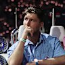 Retired South Sydney player Jai Arrow and former Wallaby Nathan Charles acknowledge the crowd before they take part i...