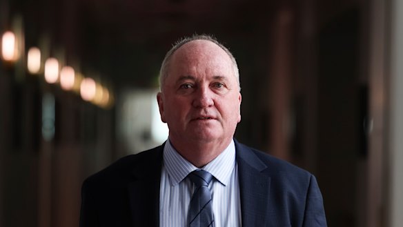 Member for New England Barnaby Joyce at Parliament House in Canberra.