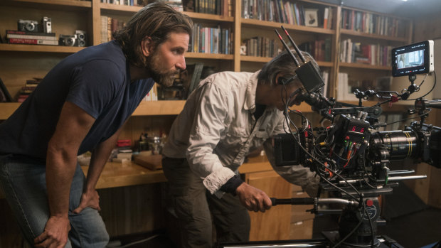 Bradley Cooper, pictured during the filming of A Star is Born, was slighted with exclusion from the best director category.