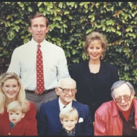 Casey Hammer (top right) with the Hammer family including Armie (middle).
