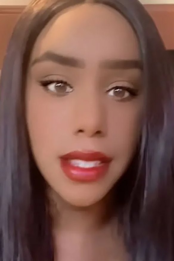 An AI-filtered Mia Ballard, who has denied using AI to write her novel.