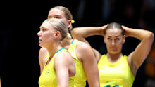 Diamonds react after the loss to Jamaica. 
