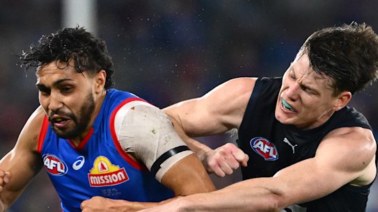 All square: The Bulldogs and Blues played out a draw.
