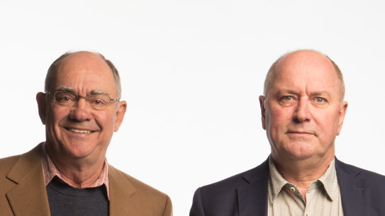 3AW's John Burns, left, has announced he intends to step-down from his top-rating breakfast show with Ross Stevenson in 2020. 