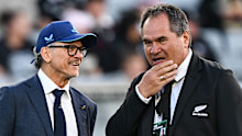 All Blacks coach Dave Rennie and Australia coach Les Kiss.
