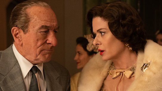 Robert De Niro and Debra Messing in The Alto Knights.  