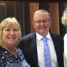 Stephanie Short and Valentin Hadjiev with Anthony Albanese on the Central Coast.