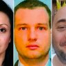 Suspects: (from left) Katrin Ivanova, Orlin Roussev and Biser Dzhambazov.