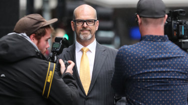 Former police commissioner Simon Overland arrives at the royal commission last year.