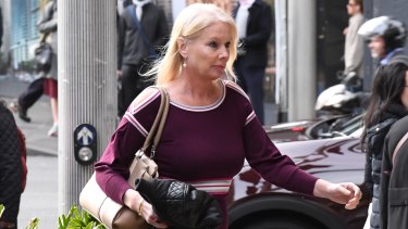 Shari-Lea Hitchcock arrives at Downing Centre Local Court in Sydney on Monday. 