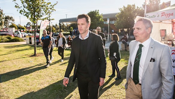 Chris Minns on his first full day as NSW Labor leader on Saturday.