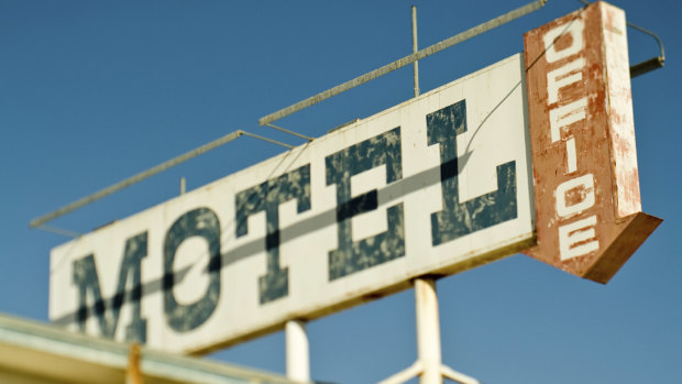 Road trip bingo: Fifty points for each overnight stay in a 1970s style drive-up motel.