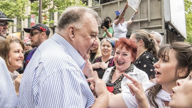 Former Liberal Federal MP Craig Kelly mingled with protesters.
