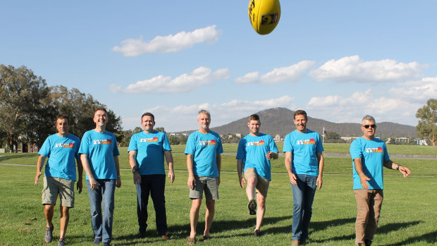 The organisers of the Kick 2 Kick 4 A Cause marathon football event in Canberra.
