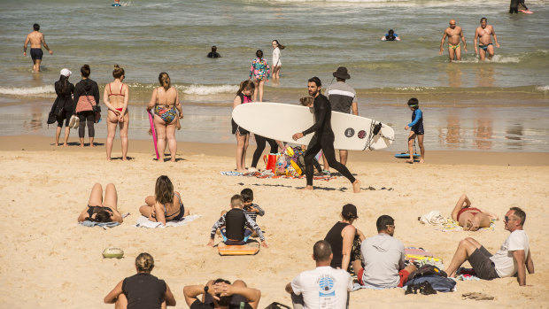 Waverley Council is urging beachgoers to stay one "towel-length" apart.