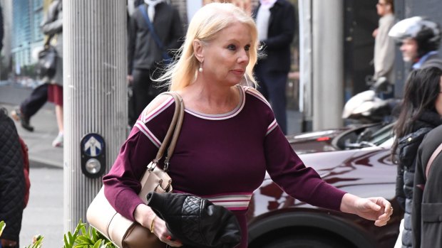 Shari-Lea Hitchcock arrives at Downing Centre Local Court in Sydney on Monday. 