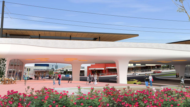 Artist's render of the Bayswater station upgrade from another angle. 