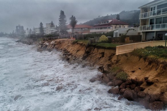 A big swell combined with a high tide damaged Sydney’s Narrabeen beach  in late July.