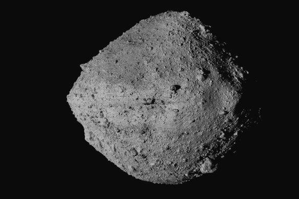 The asteroid Bennu from the OSIRIS-Rex spacecraft. 