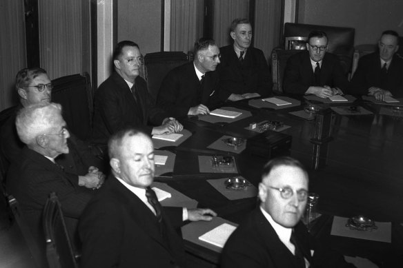 First meeting of the New Labour Cabinet in 1941.