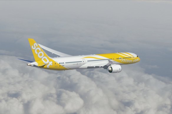 Singapore’s air force and emergency services were activated to escort the Perth-bound Scoot flight back.